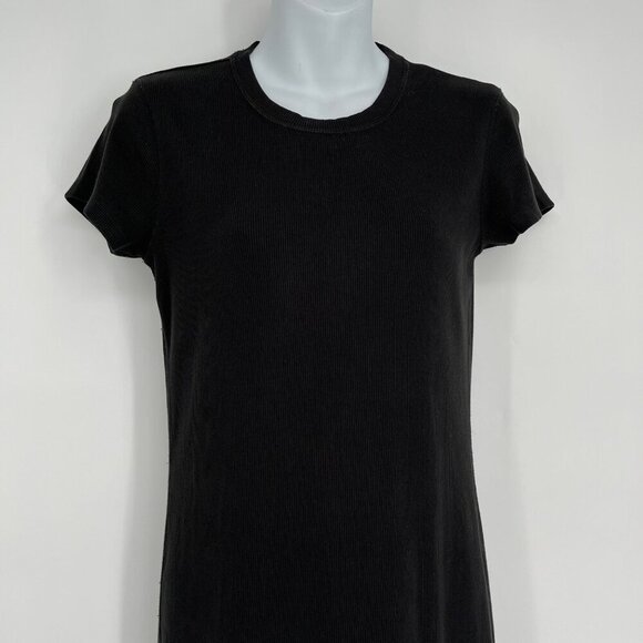Rag & Bone Black Ribbed Short Sleeve Maxi Dress Size Small - Picture 2 of 8